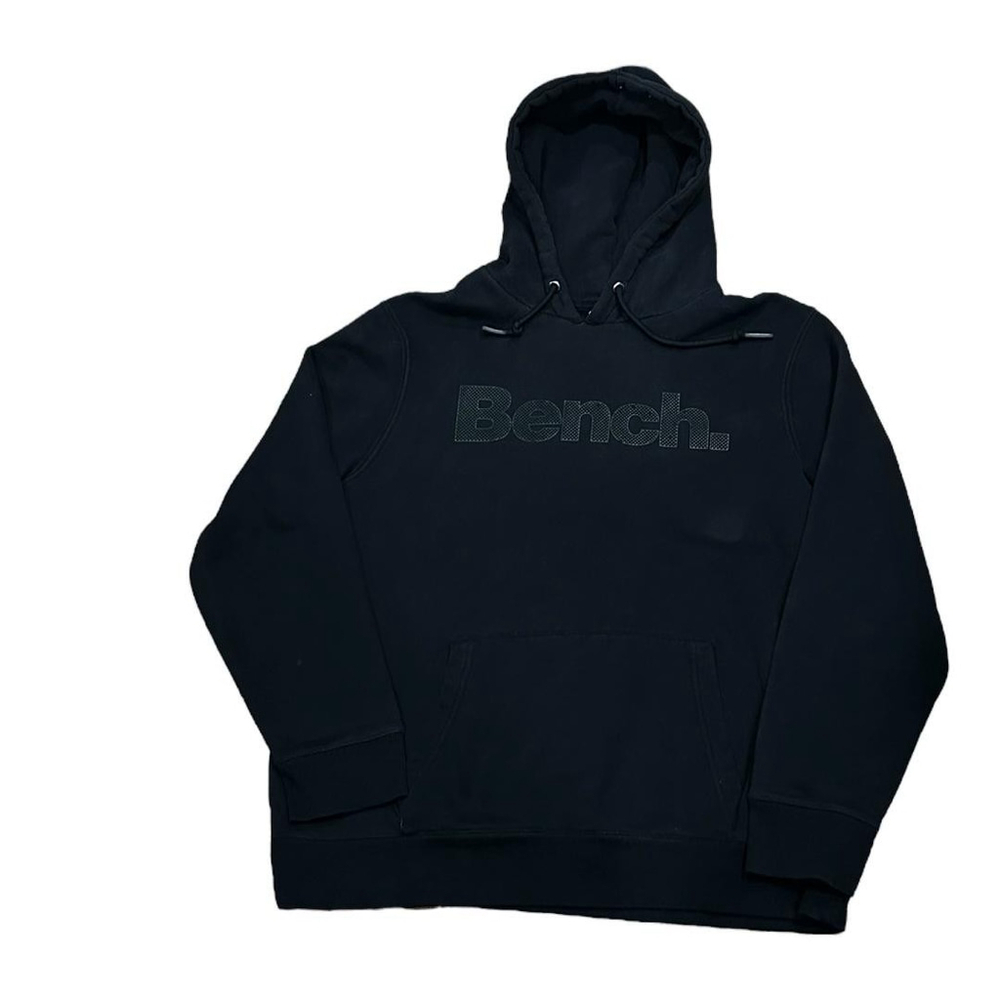 Bench Hoodie Mens XL Black Logo Pullover Fleece Kangaroo Pocket Sweatshirt